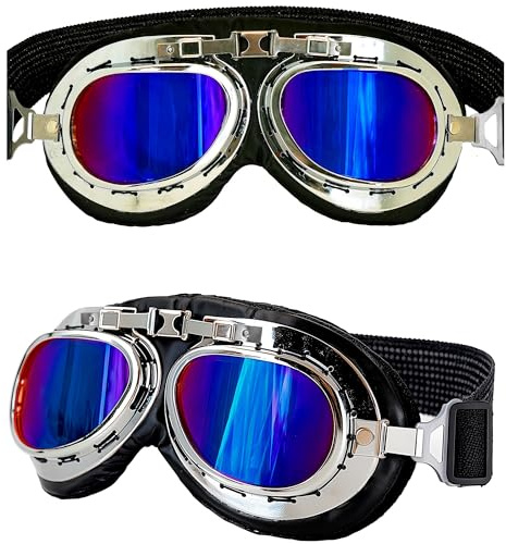 W WIDMANN MILANO Party Fashion - Retro Fliegerbrille | Verspiegelte Pilotenbrille, Kostümzubehör für Steampunk, Karneval und Mottoparty