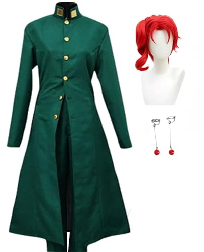 Noowye JJBA Anime Kakyoin Cosplay Costume da uomo, abbigliamento da combattimento, set completo per Halloween, cosplay, feste, carnevale, vestito con parrucca per uomini