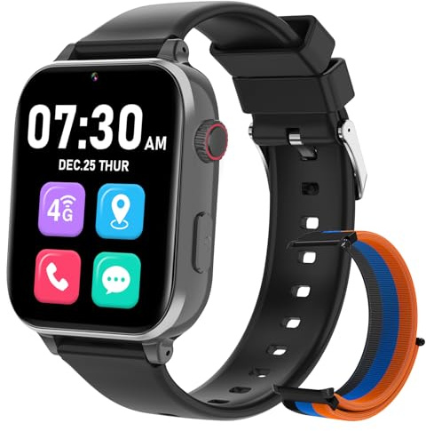 Xipax Kids Smartwatch for Boys Girls with GPS Tracker 4G LTE Calling & Real-Time Location Tracking, Kids Watch with Video Chat, Camera, Games, SOS Call Watch for Children Age 3-15 (Black)