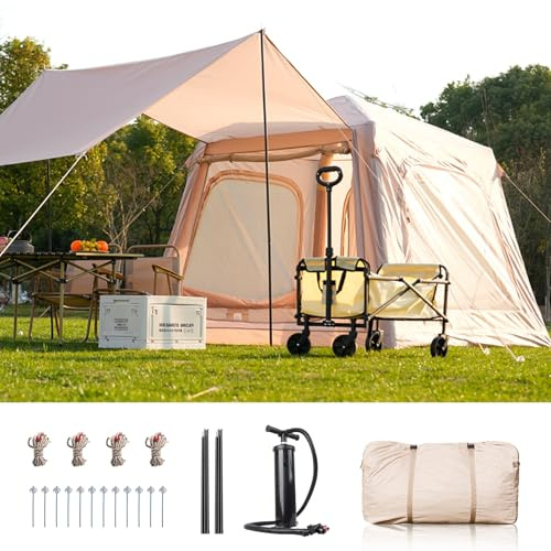 Inflatable Tent blow up tent for 2-4 people Outdoor Inflatable camping tent made of waterproof Oxford fabric Air glamping tents for 4 seasons campings