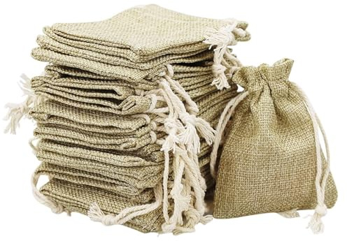 EUGENEKELLY 30 stycken bomullspåsar med dragband, liten, smyckespåse, presentpåsar, jutepåse liten för bröllop hus leveranser hantverk souvenir (8 x 10 cm/3,15 x 3,94 tum)