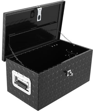 Garvee Heavy Duty Diamond Plate Aluminium Truck Tool Box, Underbody Storage with Lock & Keys, Waterproof 9.5x12x20 (24x30x51 cm) for Pickup, Trailer & RV