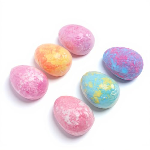 OPPWONG Dinosaur Bath Salt Balls 6pcs Set with Surprise Toys Inside for Kids Bath Time Fun Fizzy Egg Bombs with Fragrances Skin Care