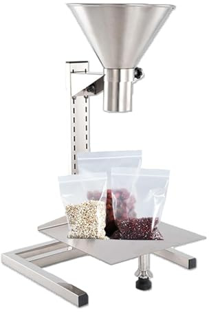 Stainless Steel Feeding Hopper Funnel with Support Stand, Commercial Food-Grade for Powder Granule Liquid Paste, Kitchen Industrial Use