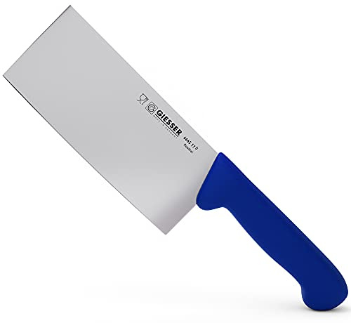 Giesser since 1776 - Made in Germany - Cuchillo de cocinero chino, azul, Basic Blue, hoja de 17 cm, con mango antideslizante, cuchillo de picar apto para el lavavajillas, inoxidable