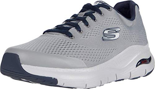 Skechers herr Arch Fit Oxford, Grå/marinblå, 46 EU