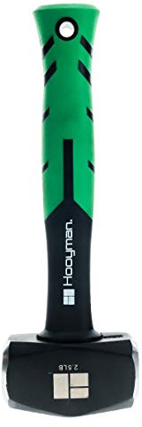 Hooyman 2.5lb Club Sledge Hammer with Heavy Duty Construction, Ergonomic No-Slip H-Grip Handles, Solid Fiberglass Cores, and Epoxy Sealed Heads for Construction, Gardening, Yard Work, and Outdoors