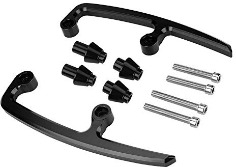 Maniglioni posteriori del passeggero del motociclo, corredo del binario del sedile posteriore per Z650 2017-2018 Maniglia della guida della barra in alluminio CNC(Black)