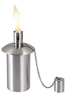 Firefly Fuel Polished Stainless Steel Table-Top Tiki Torch Canister - Durable Design with Refillable Fuel Reservoir - Compact, Rust-Resistant for Outdoor Use - Made in USA - 6-7/8 Inches Tall