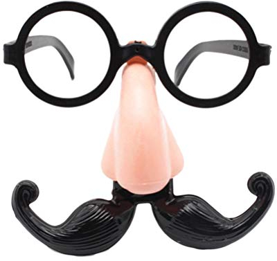 Spier Lustige Clown-Brille mit großen Nasen und Bart, Zubehör Halloween