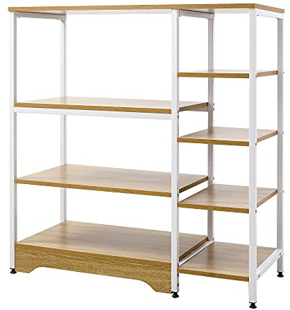HOMCOM Estante de Cocina con 7 Estantes 90x40x95 cm Madera Natural