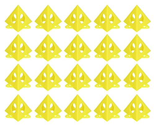 20PCS Yellow Cone Canvas and Cabinet Door Risers, Mini Cone Painting Stands, Plastic Painters Pyramid Stands Paint Pouring Suppliers for Painting Project, Furniture