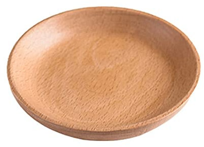 sararui Teller Japanische runde Massive Walnuss-Pan-Platte Obst-Gerichte Untertasse-Tee-Tablett-Dessert-Dinner-Brotteller Teller Set (Color : Solid Wood 15CM)