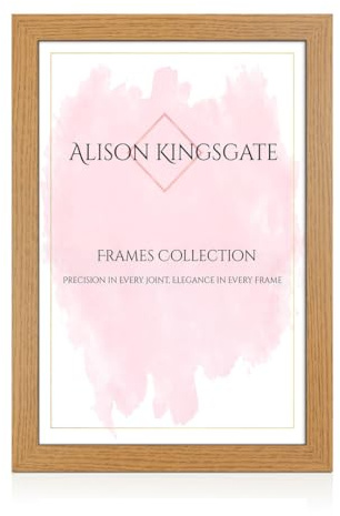 Alison Kingsgate Modern OAK Picture Frame for Photos & Posters - 50X40CM | Engineered Wood, Shatterproof Perspex Front, Ideal for Wall Art Display, Documents, Certificate & Home Décor