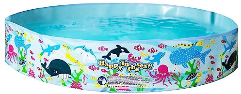 VFM - Children's Paddling Pool 5Ft, Rigid - No Inflation, Dog Paddling, Small Kids, Summer Toys, Garden Children's 5Ft W X 25cm D