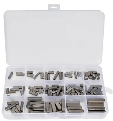 Joyzan 140 Stück Round Ended Passfeder Parallel Antriebswelle, Passfeder Parallel Antriebswelle Sortiment Kit mit Einer Kunststoffbox Rundkopf Passfederkeilsatz Antriebswellenschlüssel 3mm 4mm 5mm 6mm