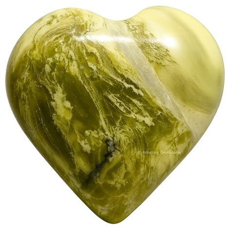 Amazing Gemstone Kristallherz-Handschmeichler – Taschenmassage-Sorgenstein für den natürlichen Ausgleich der Körperchakren, Reiki-Heilung und Kristallgitter
