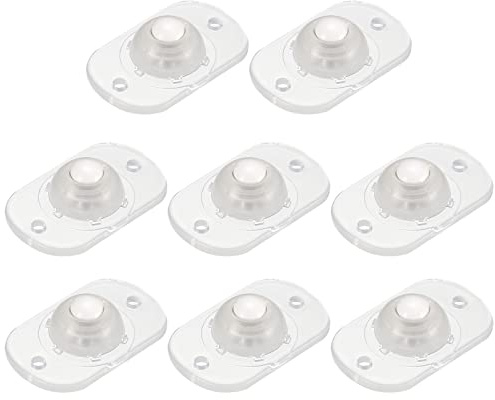 sourcing map Self Adhesive Caster Wheels, Mini Swivel Paste Universal Pulley for Bin Bottom, Trash Can, Electronic (Pack of 8 -Clear)