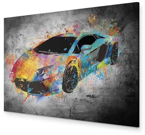 murando - Akustikbild Auto Bilder Akustikschaum Hochleistungsschallabsorber Schallschutz Leinwand 1 tlg Wandbild Raumakustik Schalldämmung Abstrakt beton Car i-A-0168-b-a