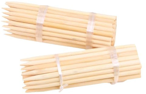 Grillspieße aus Holz, 5 mm, dick, natürlich, für Weihnachten, Süßigkeiten, Apfel, 100 Stück
