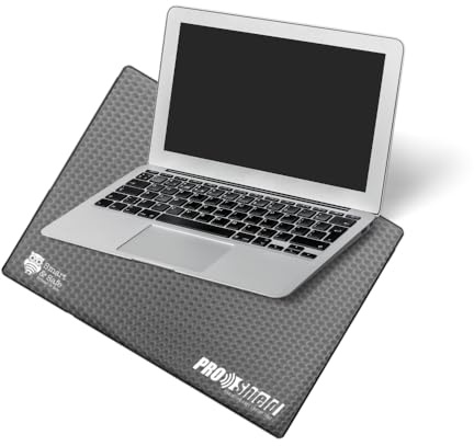 Lap top Radiation Shield - Radiation Blocker, Lap Desk Tray - emf Shield & Heat Protection Bed Desk Lap top Tray, Lap top Stand Bed with Heat Emission Reduction by Up to 99% - Laptop Desk - 17 Gray