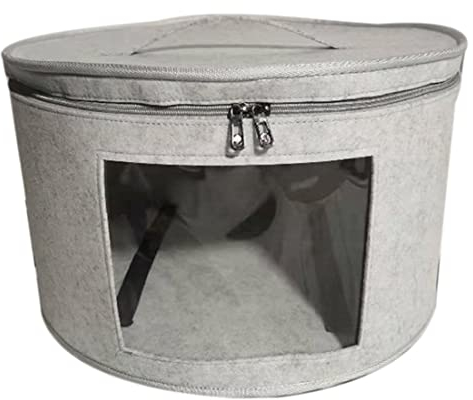Myingaou Hutschachtel Organizer Runde Reise Hutschachteln Faltbare Hut Aufbewahrungstasche mit Staubdichtem Deckel GroßE Hut Aufbewahrungsbox Hutschachteln A
