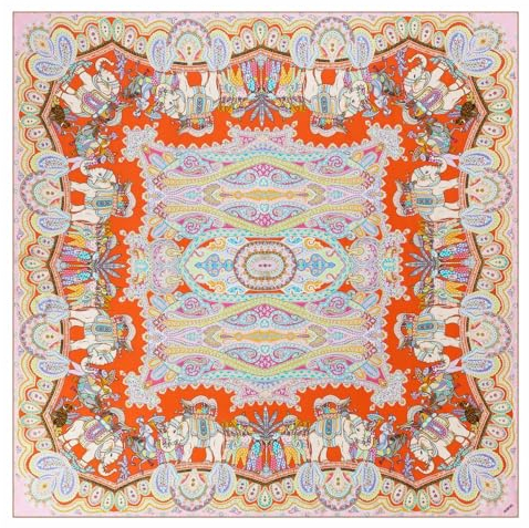 Roeckl Seidentuch Elephant Parade Multi Flamingo 140x140