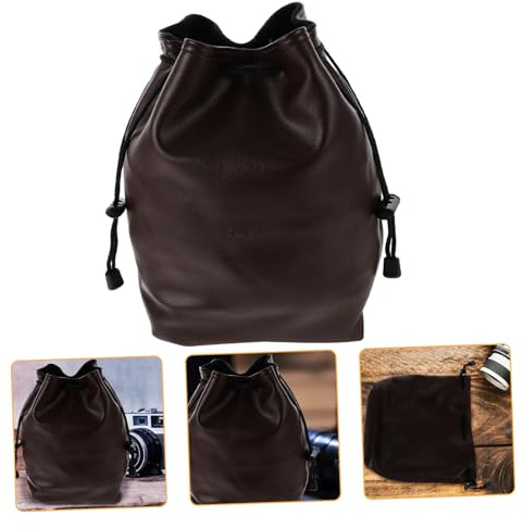 DOITOOL Borsa Per Fotocamera Custodia Protettiva Antiurto Marrone Per Riporre Obiettivi e Accessori Piccoli Leggera e Resistente Per Uso Quotidiano e Viaggi