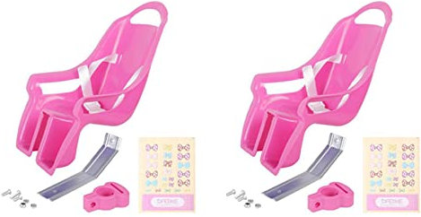 Fegtrty Lot de 2 sièges de vélo universels pour poupée avec autocollants pour filles et enfants, rose