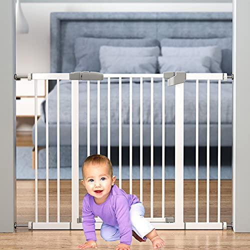 Sicherheitsverlängerungen für Tür-Laufgitter für Haustiere, Sicherheitstor, Sicherheitstor mit Druckanpassung, Türzaun für Haustiere, Treppen, 180°, Zwei-Wege-Öffnung, automatisches Schließe