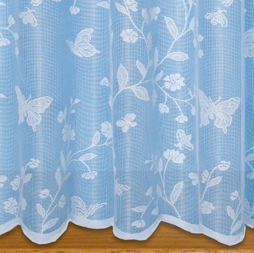 John Aird - Butterfly Design Net Curtain - Sold In Set Sizes (2 Metres Width, Drop: 45 (114cm))