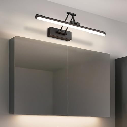 YHTlaeh LED Specchio Lampada 10W 720 Lumen Bagno Specchio Bianco Neutro 4000K Bagno Lampada IP44 Impermeabile No Flicker 230V (Nero, 40CM)