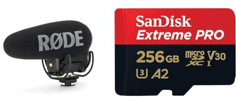 RØDE VideoMic Pro+ Premium Shotgun-Mikrofon & SanDisk Extreme PRO microSDXC UHS-I Speicherkarte 256 GB + Adapter & RescuePRO Deluxe