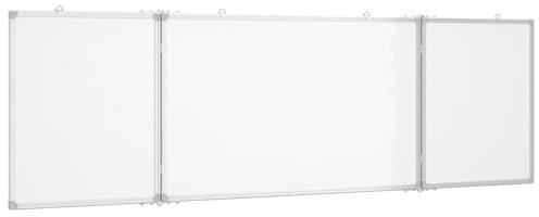vidaXL Tableau blanc magnétique pliable 160x50x1,7 cm aluminium