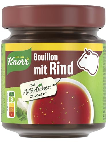 Knorr Bouillon mit Rind im Glas Brühe mit kräftigem Geschmack und mit natürlichen Zutaten 6,5 Liter