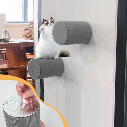 Katzentreppe Wand,1 Stück Selbstklebend Kletterpfosten DIY Kletterwand Katzen Kratzstamm für Katzen (25x12cm)