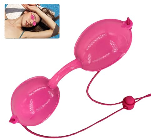 Gafas de protección para tumbonas, ajuste cómodo, gafas protectoras ajustables, protección contra rayos UV, antirreflejos, ideales para camas de bronceado, tomar el sol y terapia de luz, color rosa