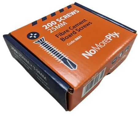 NoMorePly Fibre Cement Board Screws - Pack of 200 (25mm)