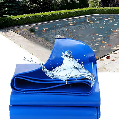 Cubiertas para piscinas elevadas, cubierta de piscina duradera, impermeable, protector solar, tela para cubrir piscinas, adecuada para piscinas al aire libre(blue,4 * 5m)