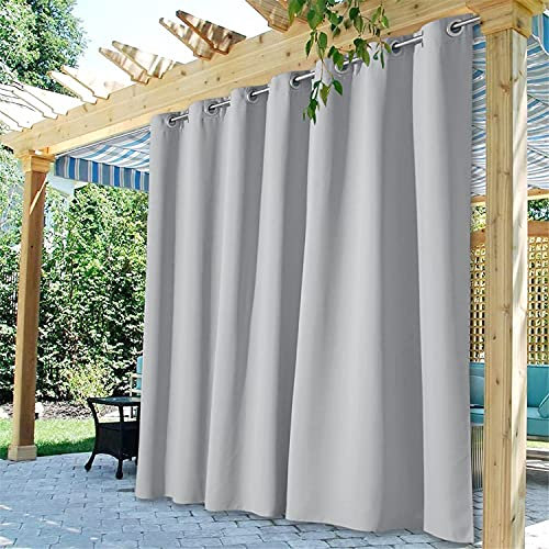 Wasserdichte Extrabreite Outdoor-Vorhänge, wärmeisoliert, Terrassenvorhänge für Pergola/Wintergarten, Beige mit Ösen oben, Verdunkelungsvorhänge, 132 x 213 cm, Paneel für den Außenbereich