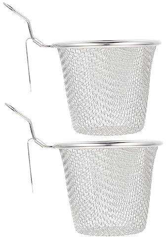 GRIRIW Setaccio per Cucina in Acciaio Inossidabile 2pezzi Rete Fine per Barbecue e Filtraggio Efficiente degli Alimenti Colore Argento