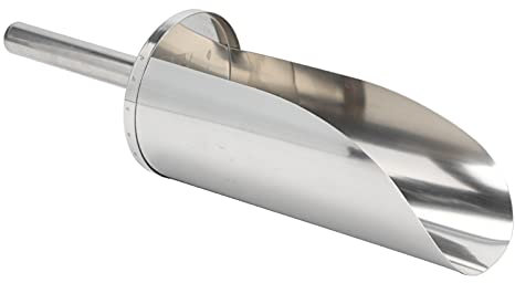 VICASKY Edelstahl Eisschaufel Mit Ergonomischem Griff Multifunktionale Küchenschaufel Für Eiswürfel Mehl Reis Rostfrei Glatt Polierte Oberfläche Komfortabel Und Langlebig Für Bar Und Haush