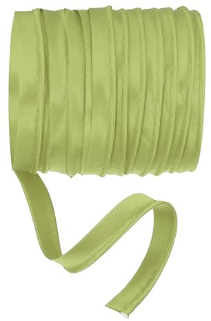 YELARXI Nastro sbieco maxi, 4,6 m con cordoncino in raso, adatto per cucito, fettuccia per indumenti, rifilatura, artigianato, decorazione, (verde)
