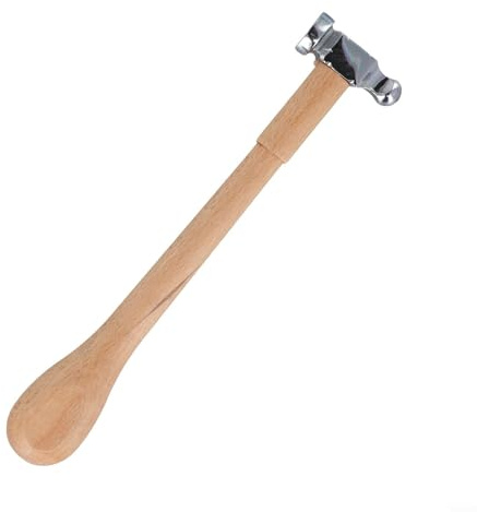 Martello in metallo dal design elegante con manico in legno antiscivolo, adatto per attività di gioielli (B)