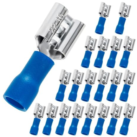 Sknrlko 1/4 Female Spade Connectors Insulated Spade Wire Connector Combo Kit Female Electrical Crimp Terminals, 22-16 AWG