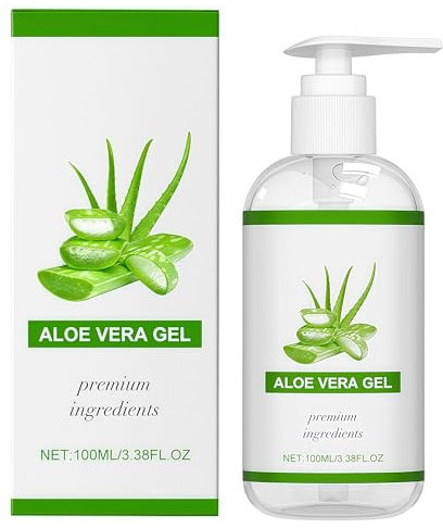 Aloe Vera Gel 100% - 100ml Aloe Vera Gel Bio für Gesicht, Natürliche, Beruhigende und Pflegende Feuchtigkeitscreme After Sun, für Gesicht, Haare und Körper