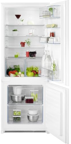 AEG Einbau-Kühl-Gefrierkombination 144.6x56 cm, Serie 5000 ColdSense – Sensoren schützen Frische, 160 L Kühlen & 57 Liter Gefrieren, LowFrost – weniger Eisbildung, LED, Schlepptür, D, TSC5S141DS