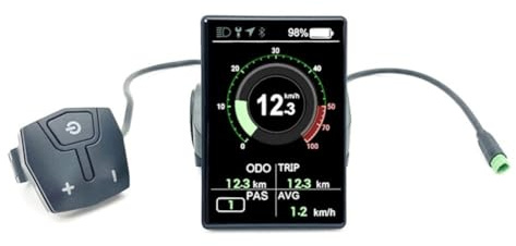FUANA EB04 Écran IPS couleur intelligent pour moteur MidDrive 8fun 3,5, verre Gorilla 2,5D lisible à la lumière du soleil, étanchéité IP67, BT 4.0+BLE, protocole CAN, pour application Bike Go, 12-60