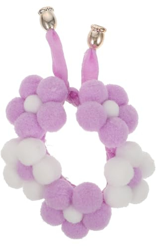 SOIMISS Gestricktes Leichtes Haustierhalsband mit Wollknäuel in Violett Weiß Weiches Hundehalsband für Kleine Hunde und Katzen Umweltfreundlich und Komfortabel