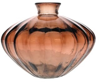 KEYHOMESTORE | Bottiglia Ovale in Vetro Riciclato Color Ambra
